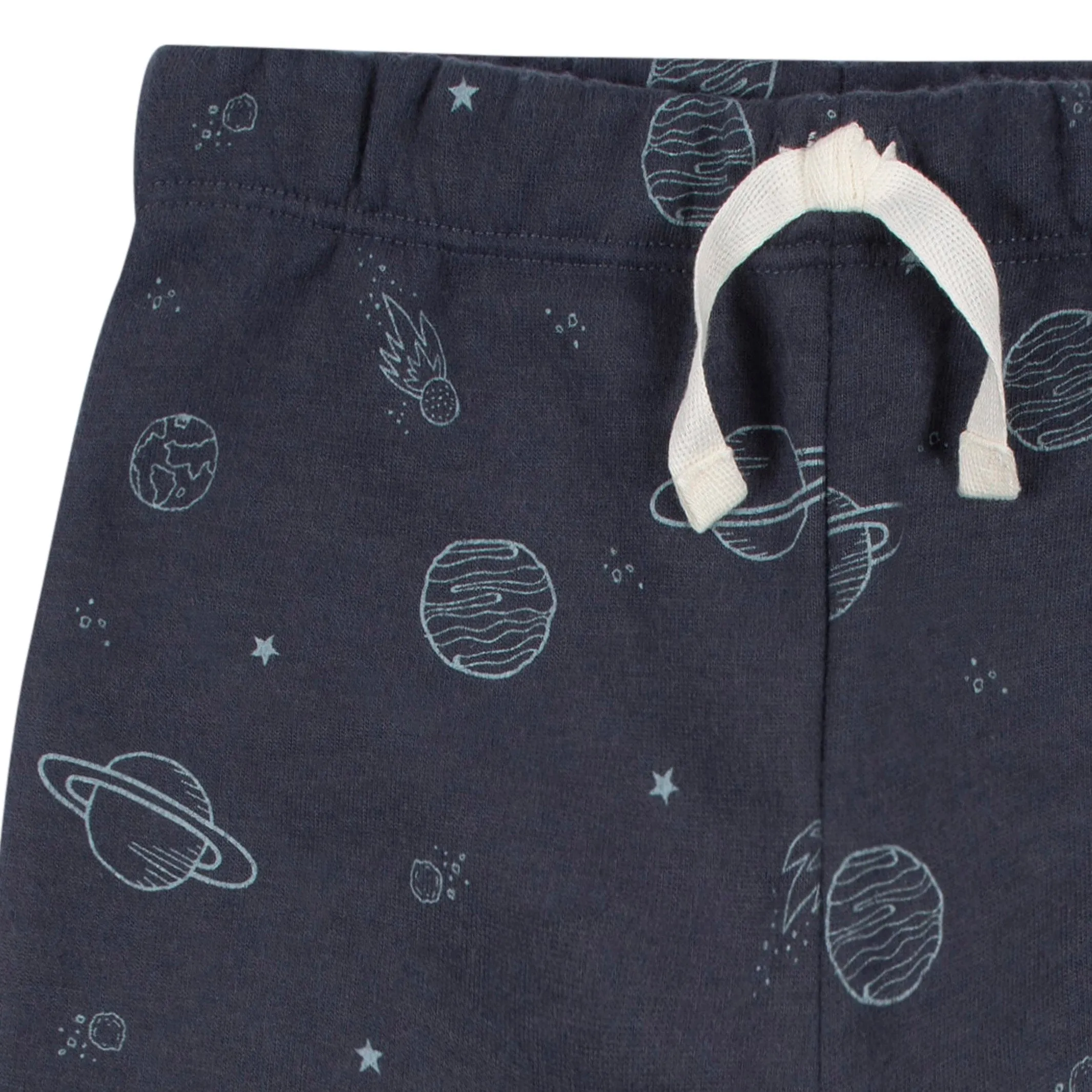 2-Piece Infant and Toddler Boys Navy Space Sweatshirt & Pant Set