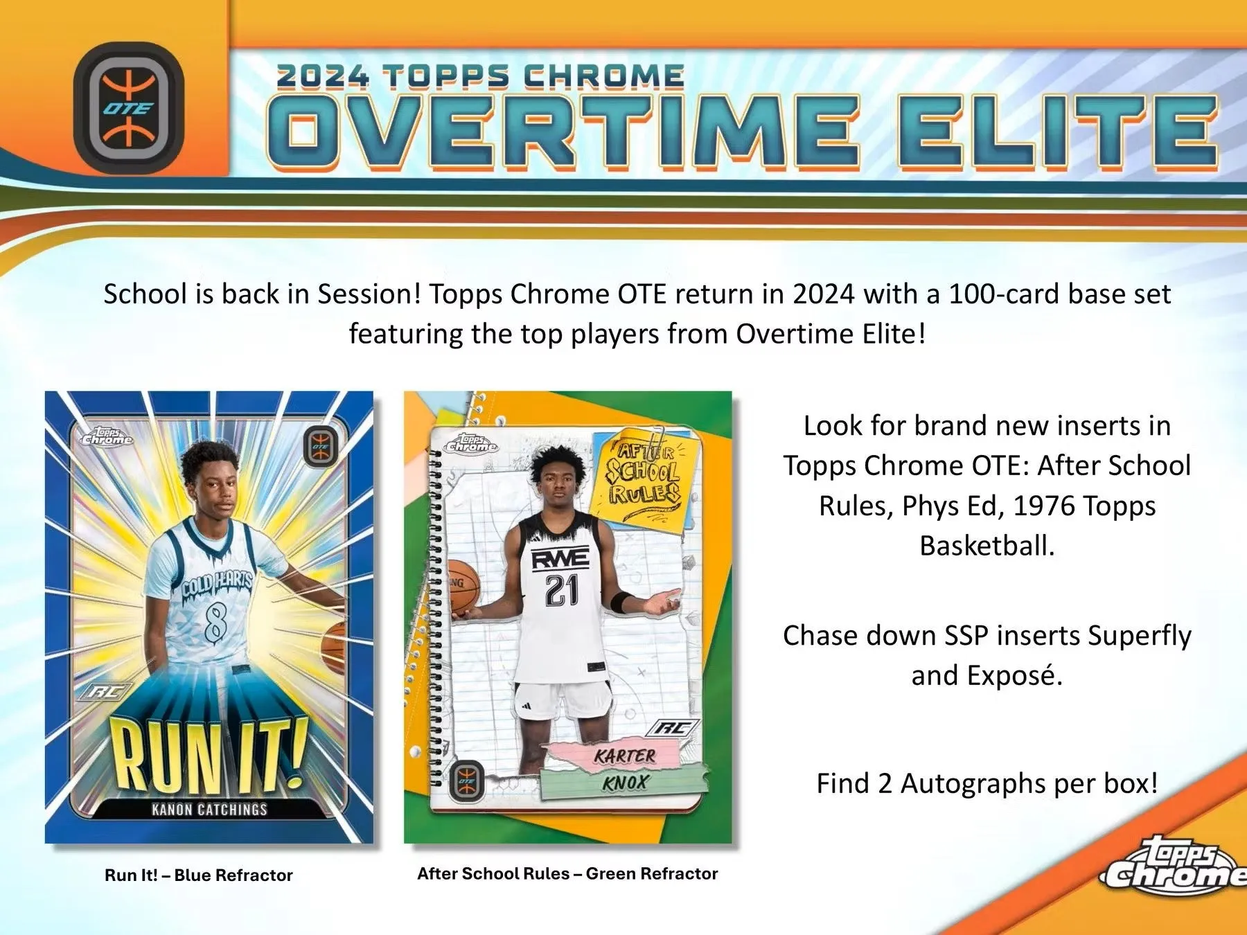 2023-24 Topps Chrome Overtime Elite Basketball Hobby Box