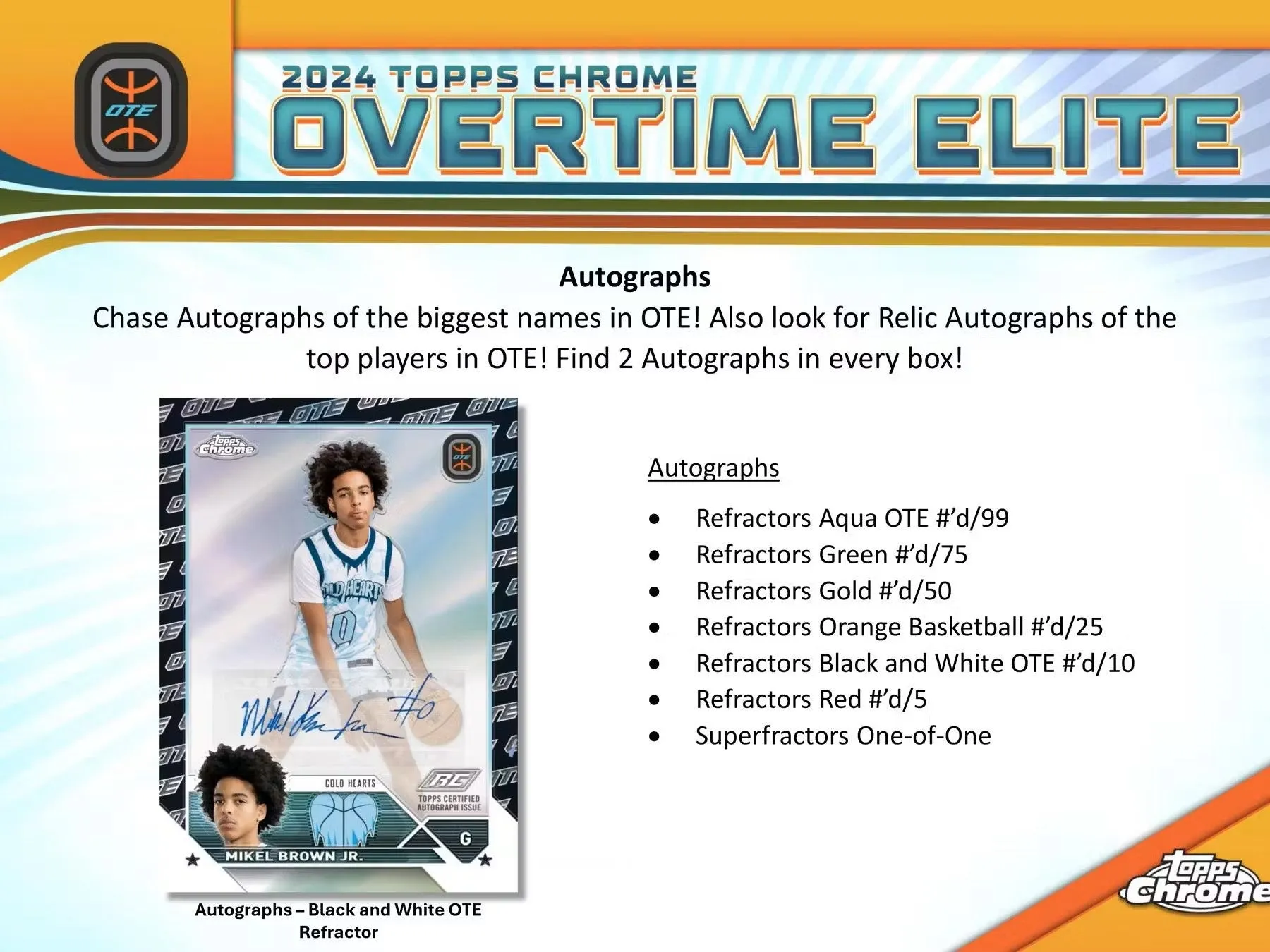 2023-24 Topps Chrome Overtime Elite Basketball Hobby Box