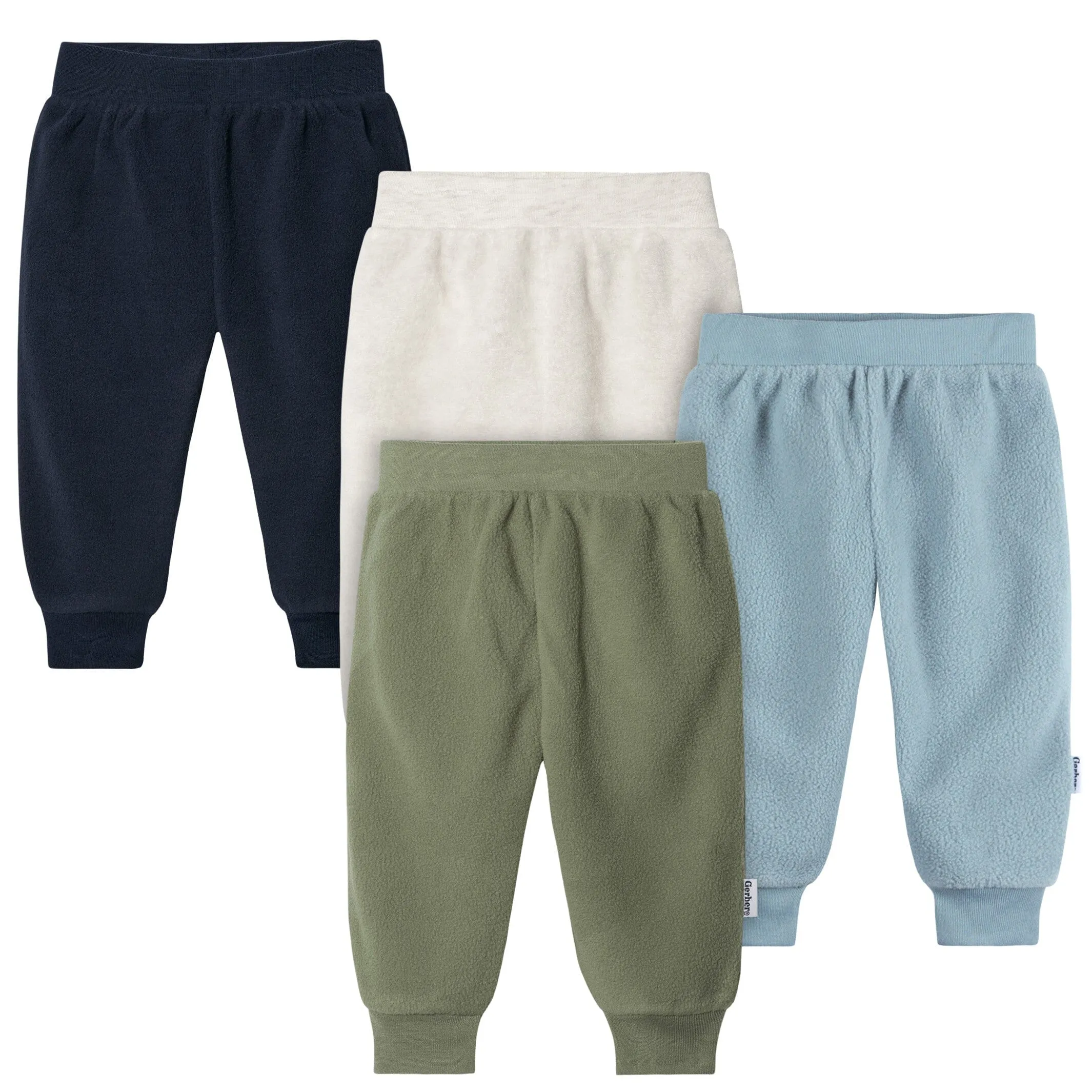 4-Pack Baby Boys Oatmeal Heather Fleece Pants