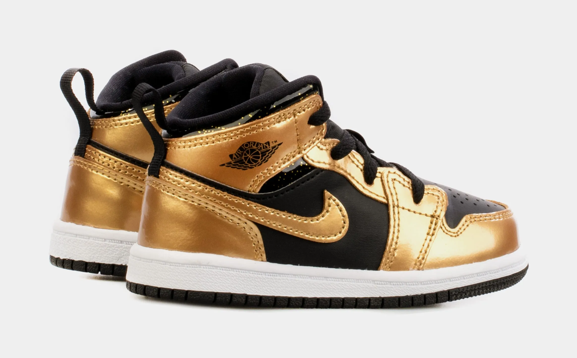 Air Jordan 1 Mid Infant Toddler Lifestyle Shoes (Black/Brown)