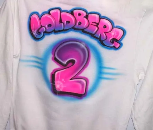 Airbrushed 2 Sided Soccer Sweatshirt with Player # on the Back