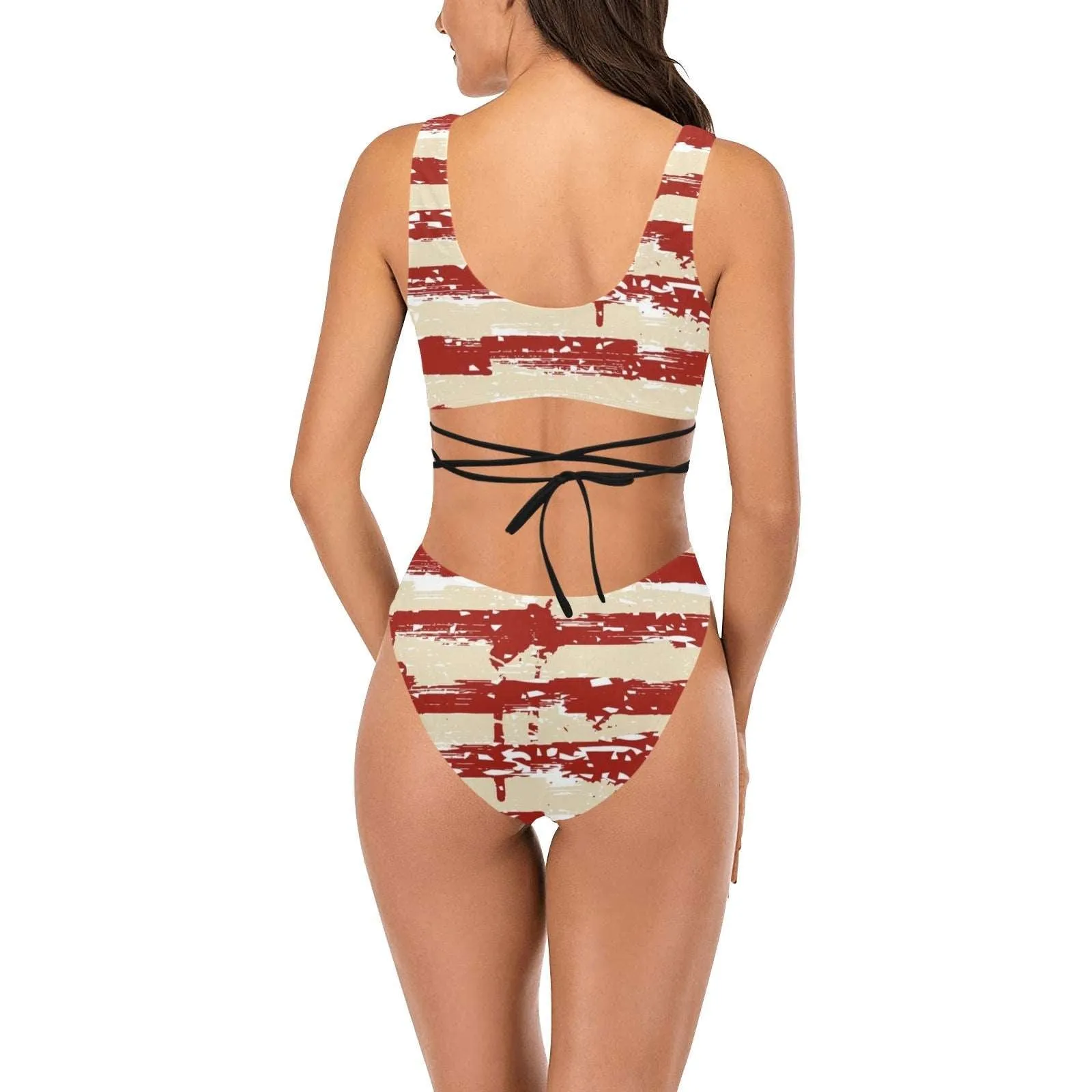 American Woman Cross-String Bikini Set