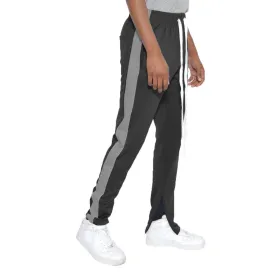 Black & Grey Slim Fit Track Pants