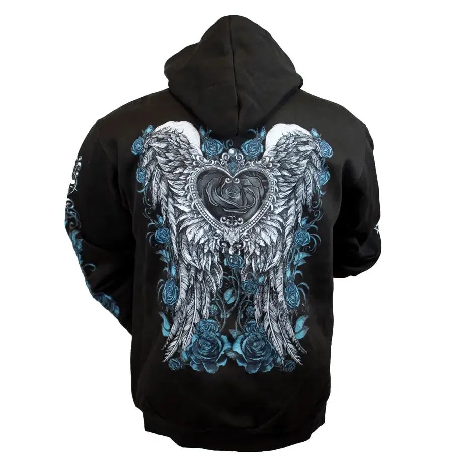 BOL Women's Heart and Roses Zipper Hoodie