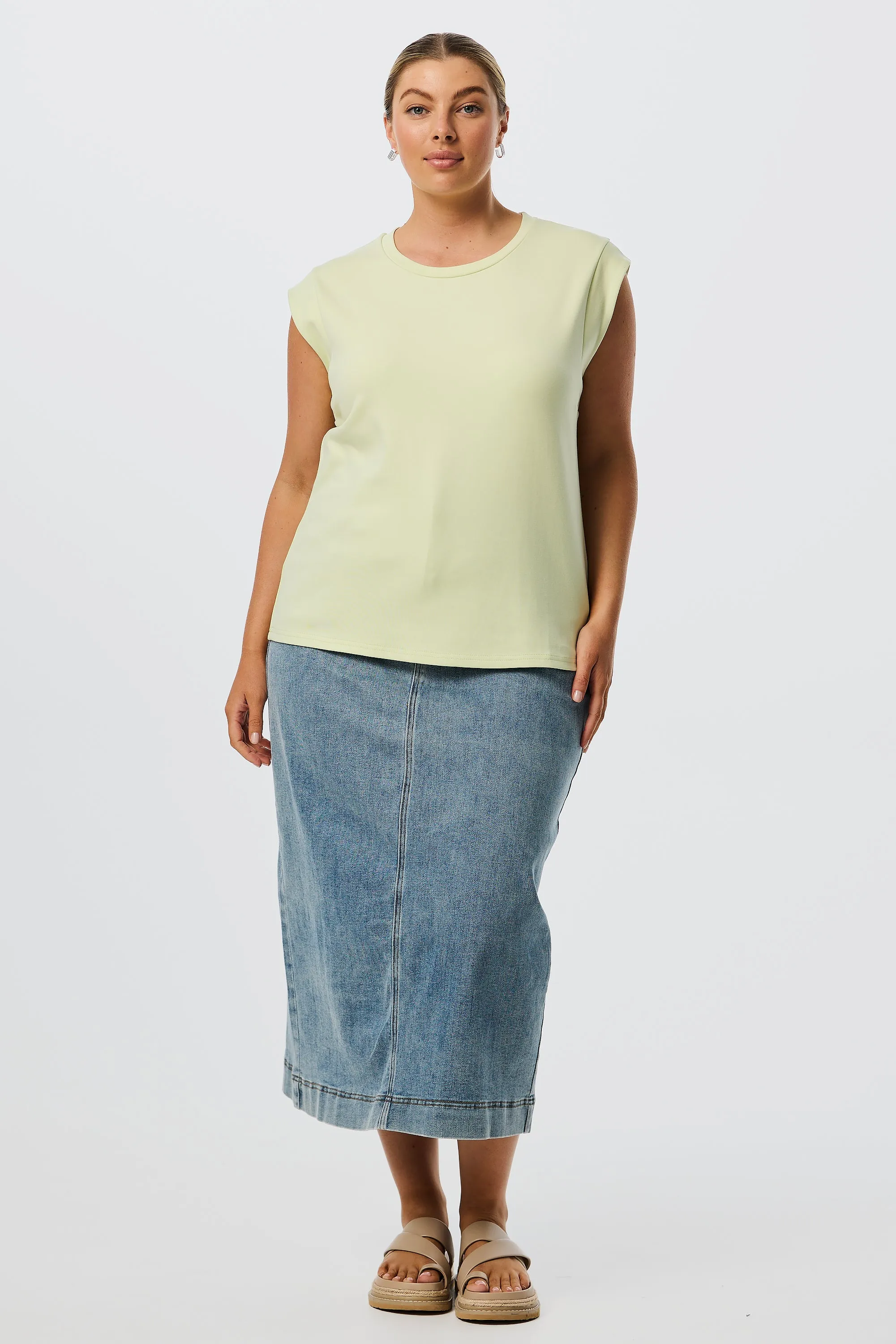 Cap Sleeve Jersey Tank - Lime