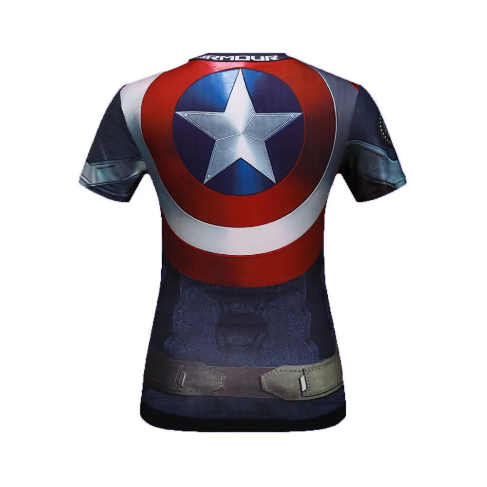 CAPTAIN AMERICA Compression Shirt for Women (Short Sleeve)