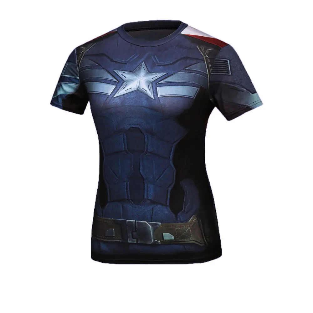 CAPTAIN AMERICA Compression Shirt for Women (Short Sleeve)