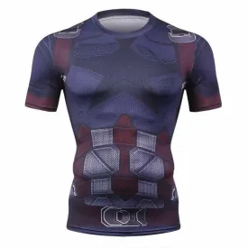 CAPTAIN AMERICA Compression Short Sleeve Shirt for Men