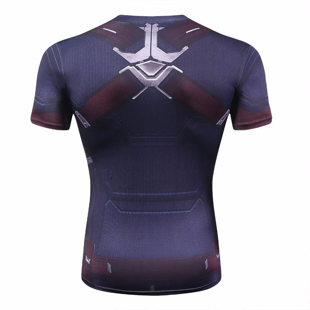 CAPTAIN AMERICA Compression Short Sleeve Shirt for Men