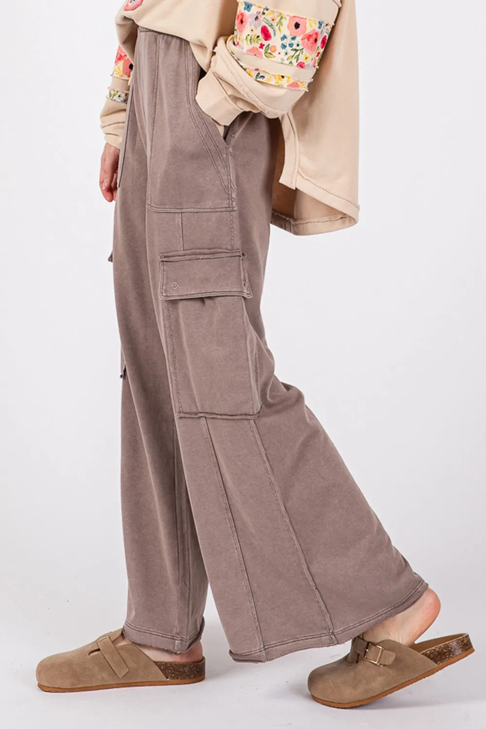 Carry On Mineral Wash Wide Leg Pants