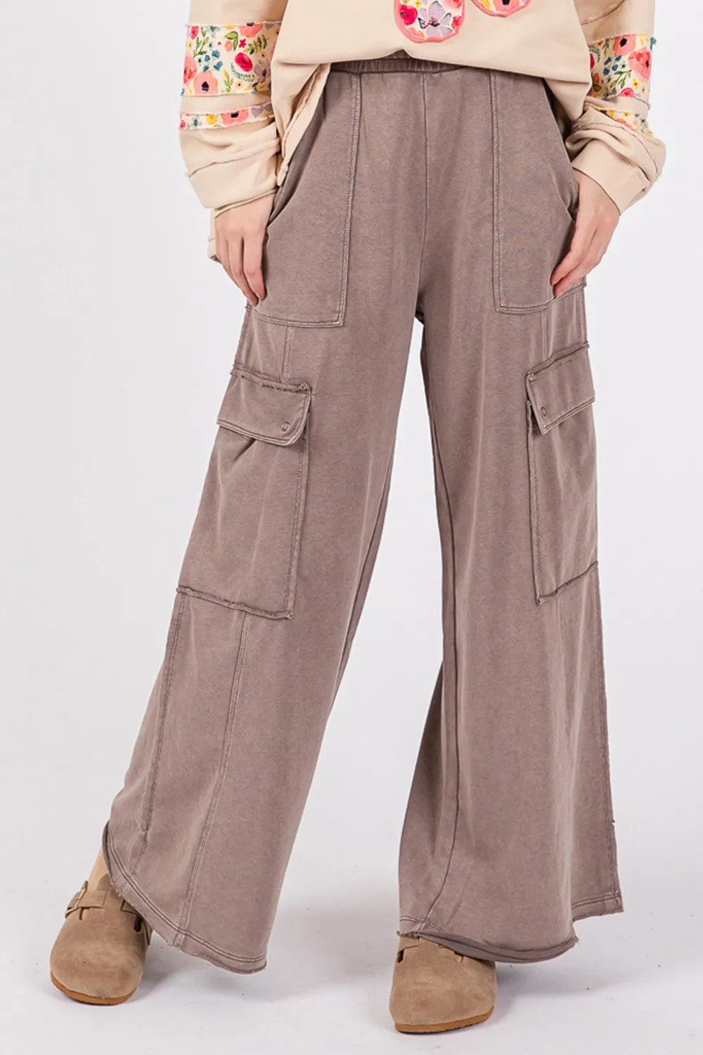 Carry On Mineral Wash Wide Leg Pants