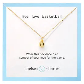 CC Sport Gold Basketball Charm Necklace