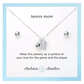 CC Sport Tennis Mom Necklace and Earring Gift Set