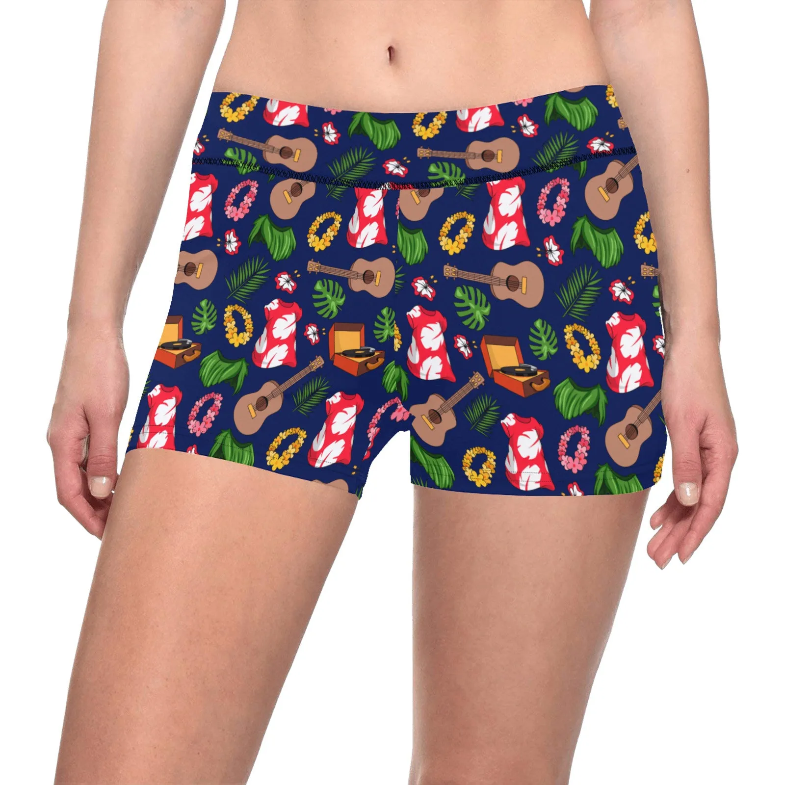 Disney Lilo And Stitch Hawaiian Roller Coaster Women's Short Leggings