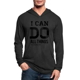 Graphic Hoodie, I Can Do All Things Inspiration Long Sleeve Tri-Blend Hooded Tee