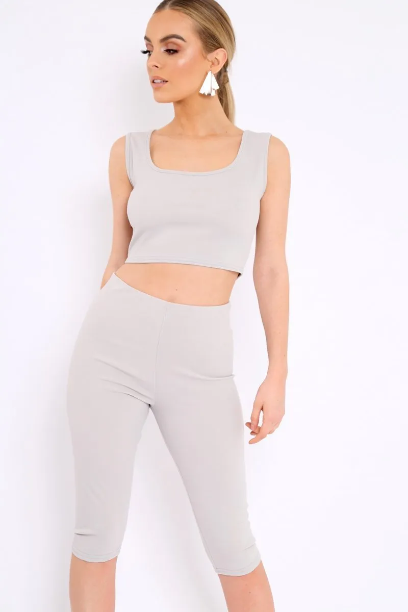 Grey Cropped Top and Leggings Co-Ords - Remini