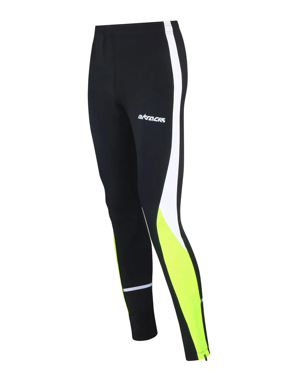 Herren Laufhose Tight Lang Schwarz-Neon Setprodukt