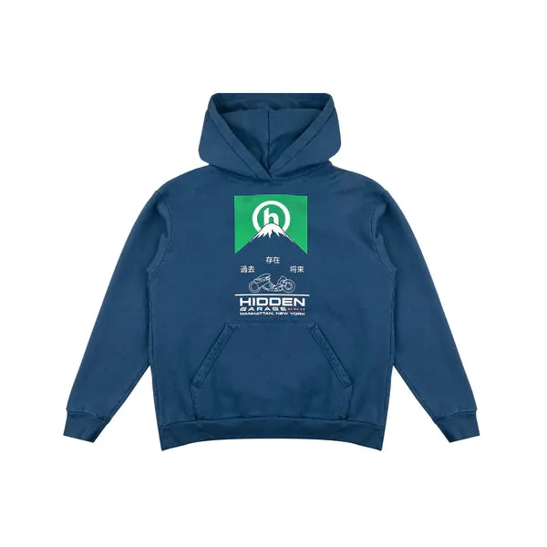 Hidden Garage Navy Hoodie