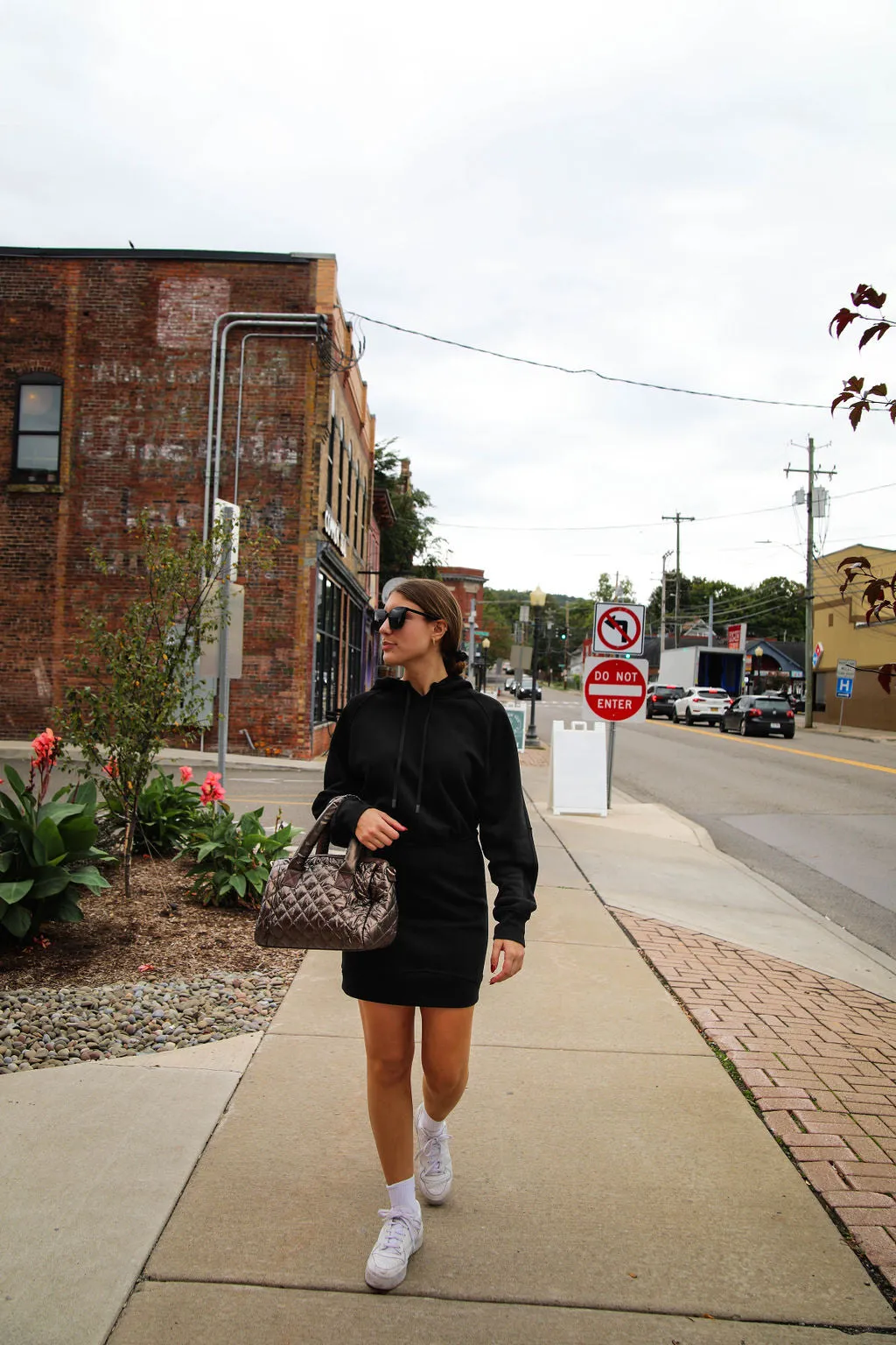 Hooded Sweatshirt Mini Dress