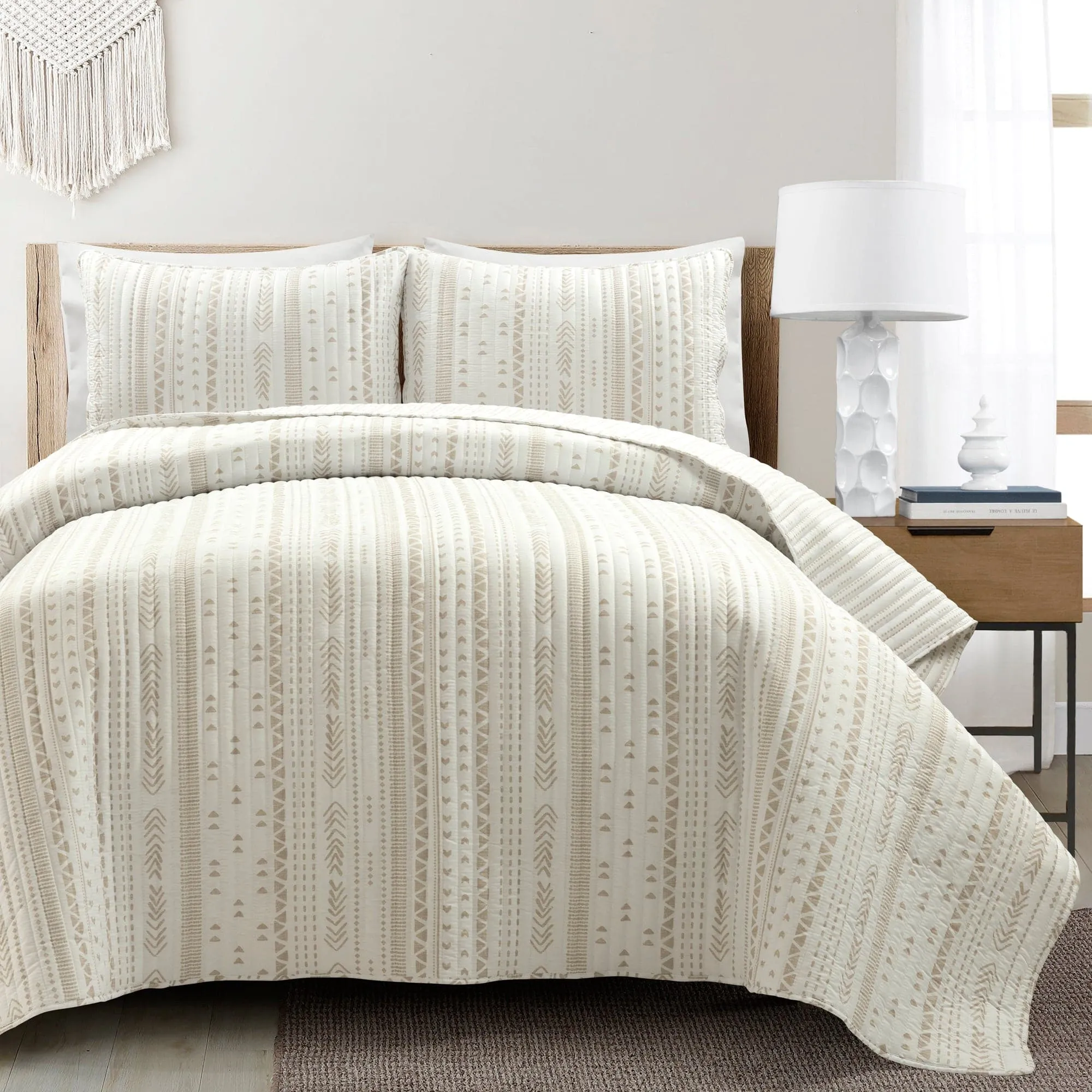 Hygge Stripe 3 Piece Quilt Set