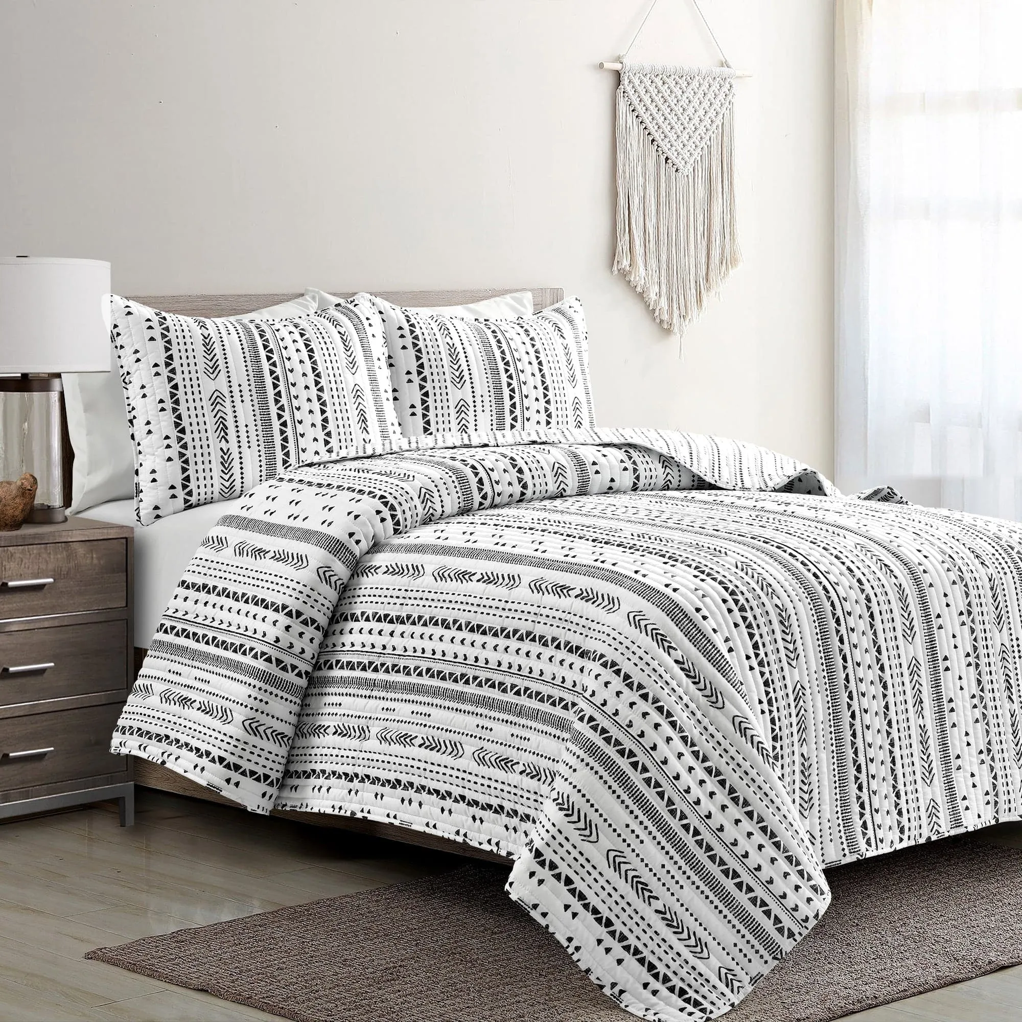 Hygge Stripe 3 Piece Quilt Set