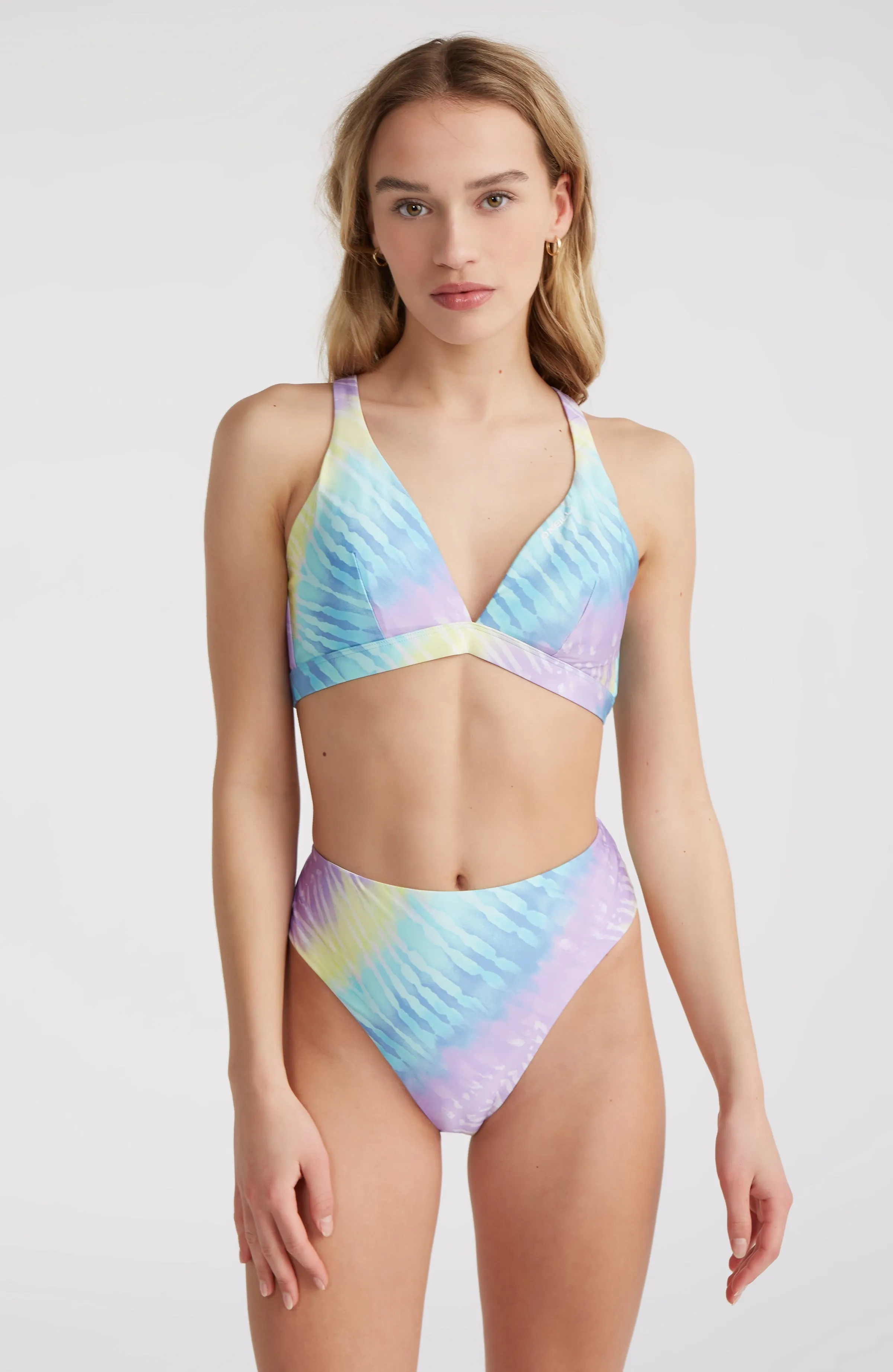 Hyperfreak Women Of The Wave Longline Triangle Bikini Set | Blue Tie Dye