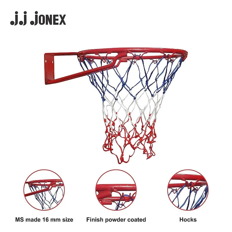 JJ Jonex Heavy Basketball Ring with Cotton Net & Screw | Size 7