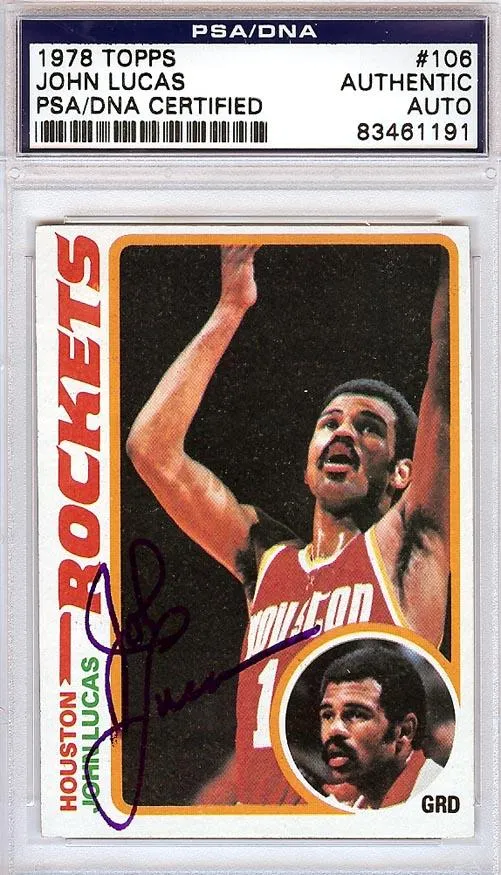 John Lucas Autographed 1978 Topps Card #106 Houston Rockets PSA/DNA #83461191