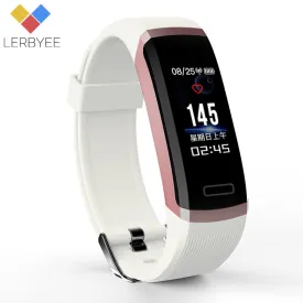 Lerbyee Smart Bracelet GT101 Color Screen Heart Rate Monitor Fitness Tracker Bluetooth Smart Band Black Men for iPhone 7 Huawei