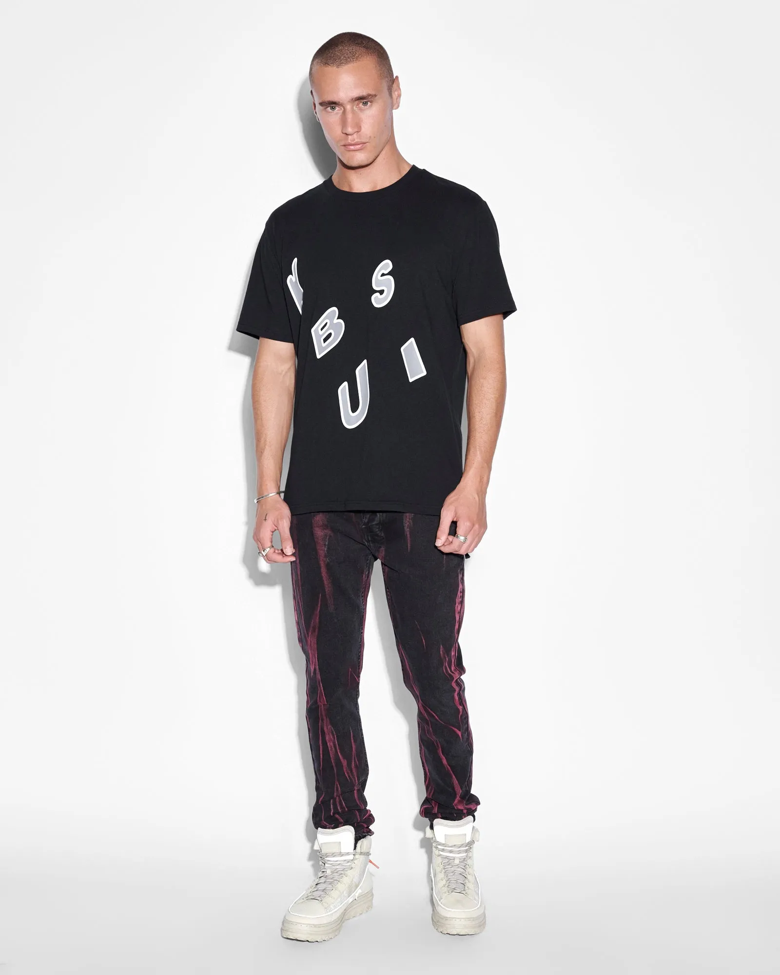 LETTERS KASH SS TEE JET BLACK