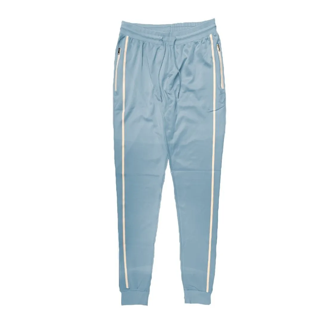 Light Blue Solid Tape Jogger Pants