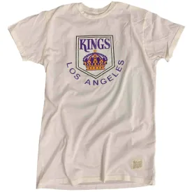 Los Angeles LA Kings Retro Brand White Soft Cotton Short Sleeve T-Shirt