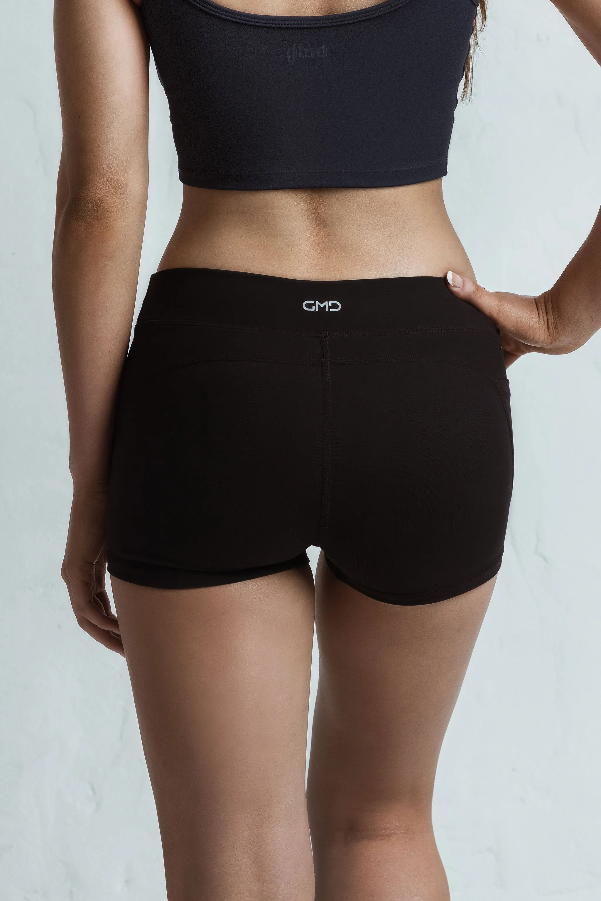 Luxe Black Shorts with side pocket