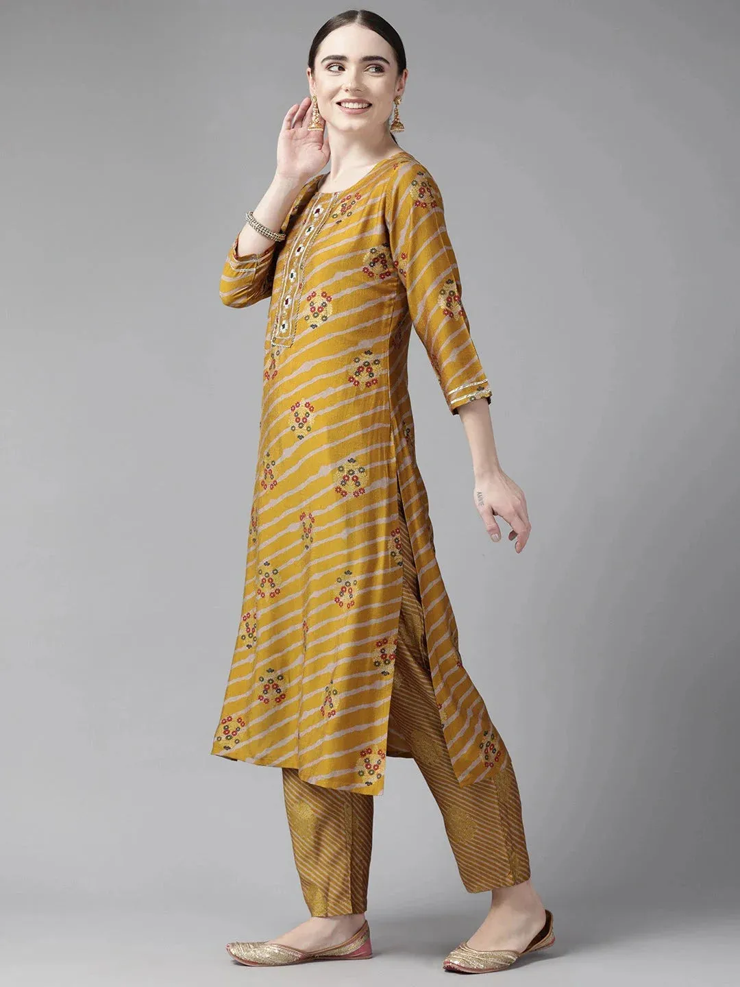 Mustard Dupatta Set