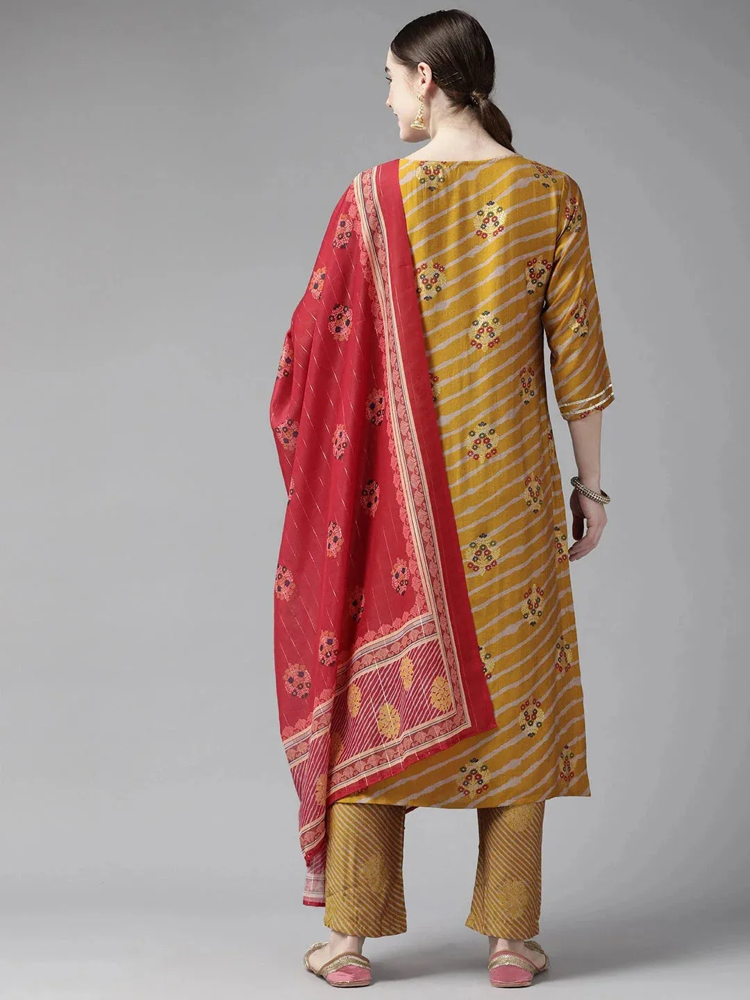 Mustard Dupatta Set