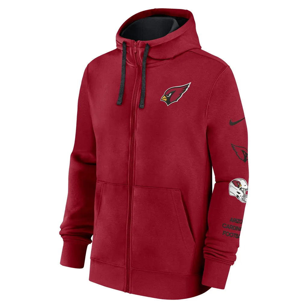 NFL Arizona Cardinals Nike Club Full Zip Hoodie