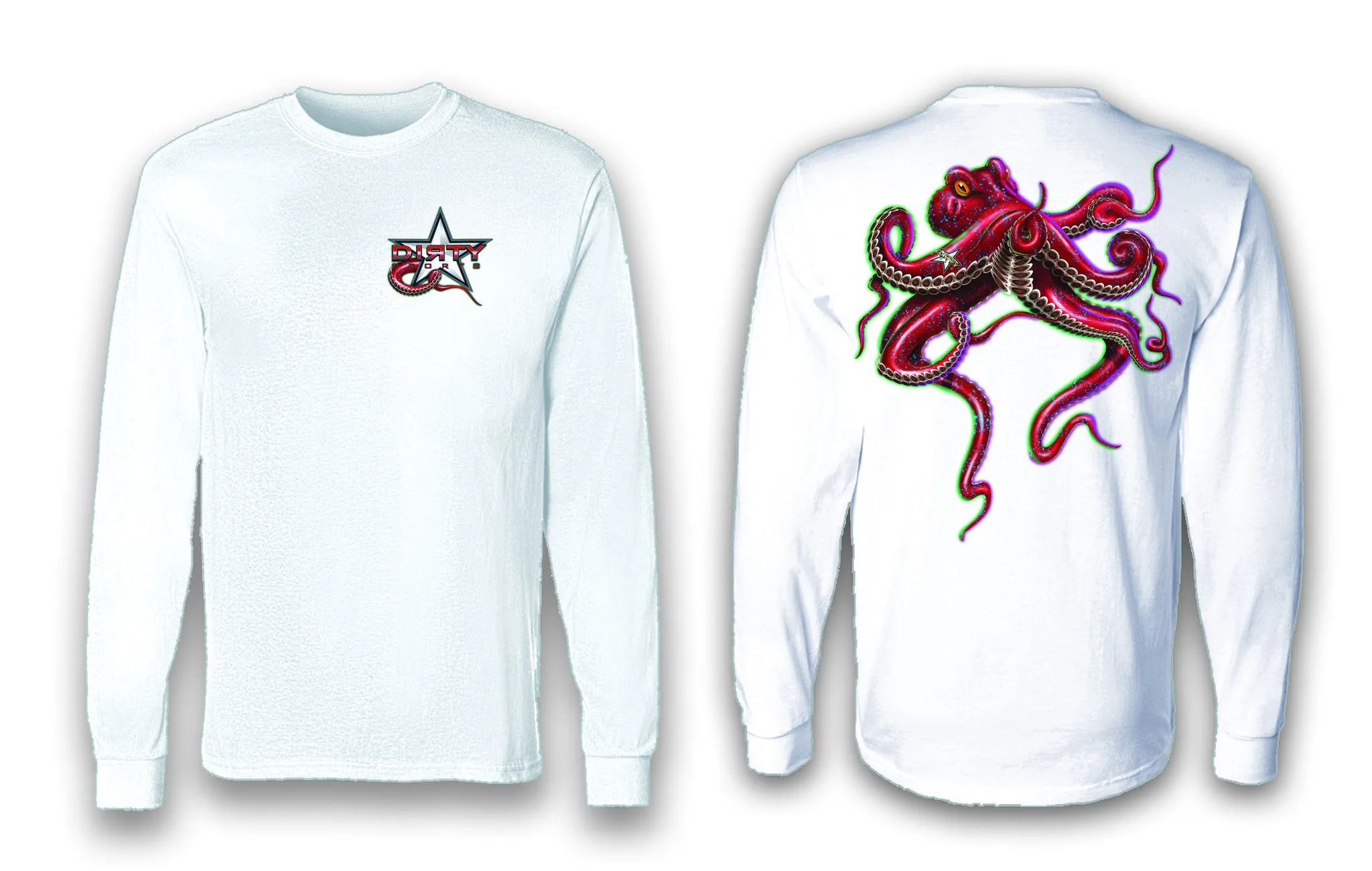 Octopus - Long Sleeve Polyester Fishing Shirt