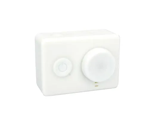 Protective Silicone Case/ Lens Cap for Xiaomi Yi Action Camera - White