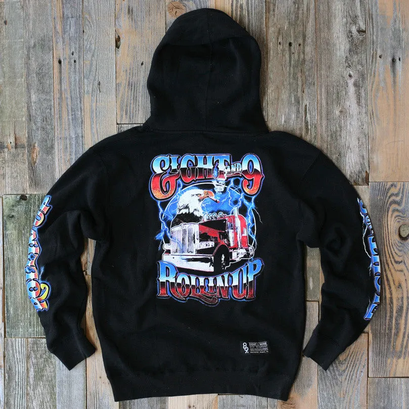 Rollin' Up Hooded Sweatshirt Black