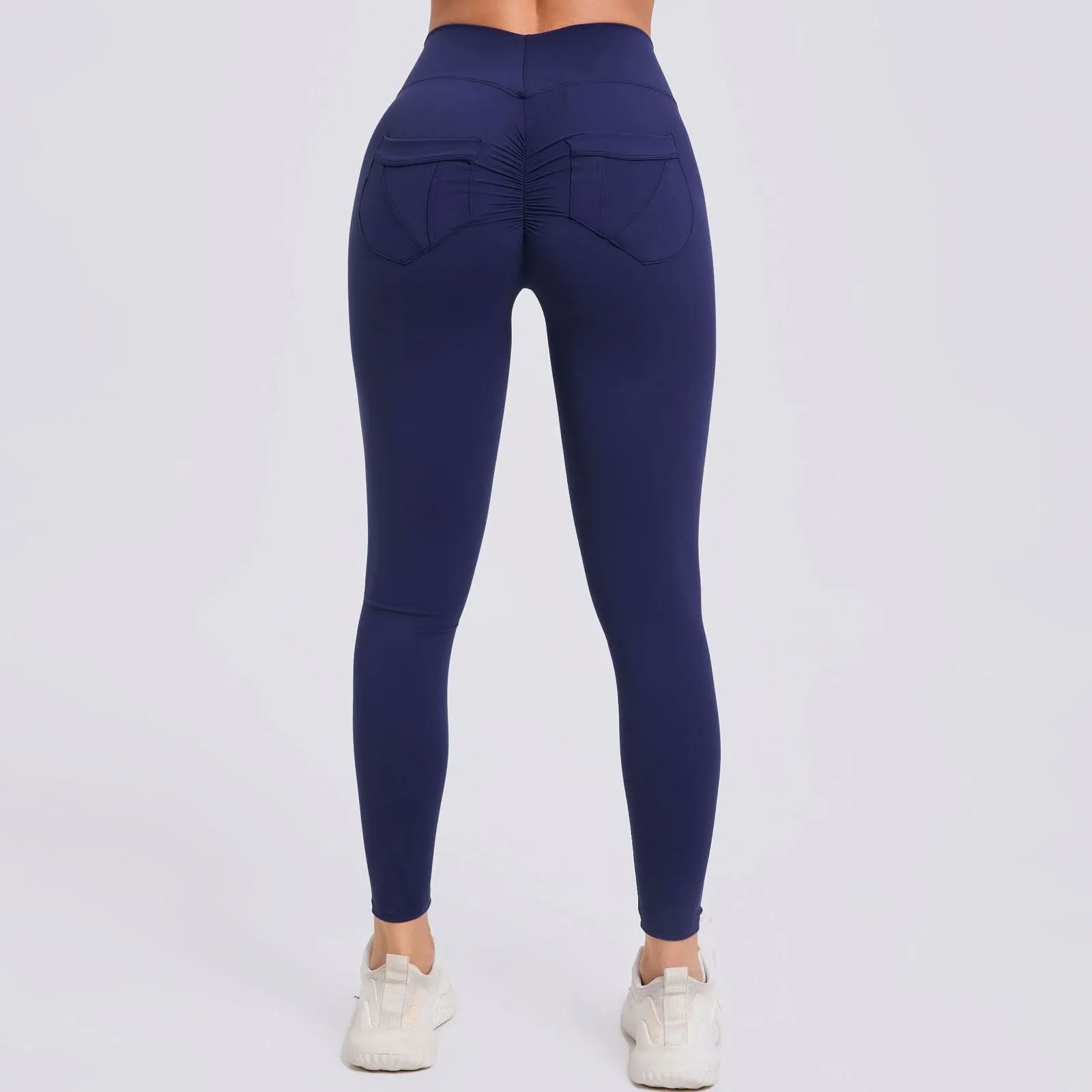 Running Nude Feel Quick Drying Fitness Pants Breathable Pocket Tight Sports Pants High Waist Hip Lift Yoga Pants