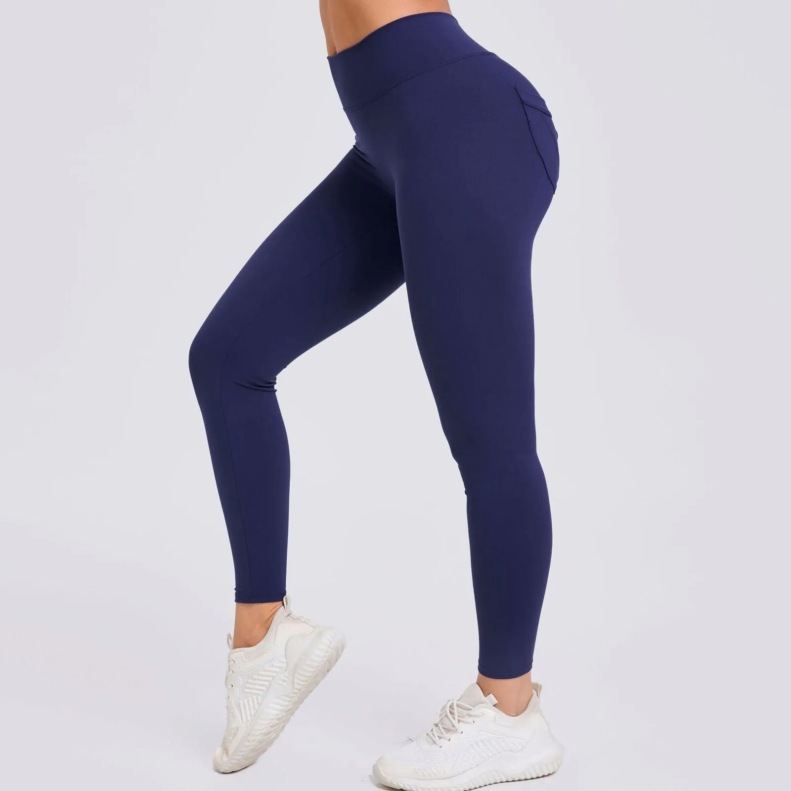 Running Nude Feel Quick Drying Fitness Pants Breathable Pocket Tight Sports Pants High Waist Hip Lift Yoga Pants