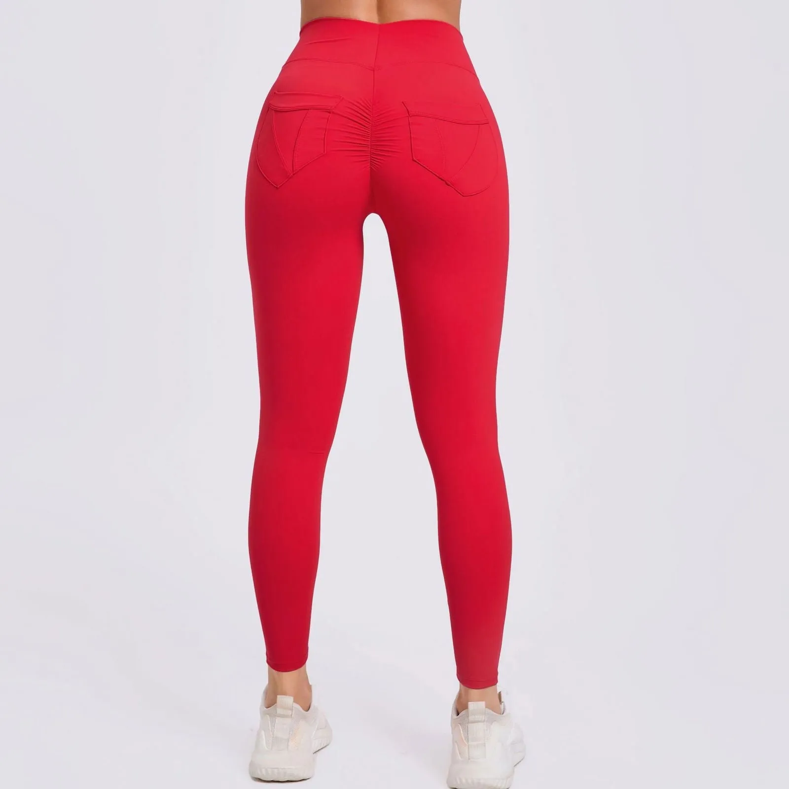 Running Nude Feel Quick Drying Fitness Pants Breathable Pocket Tight Sports Pants High Waist Hip Lift Yoga Pants