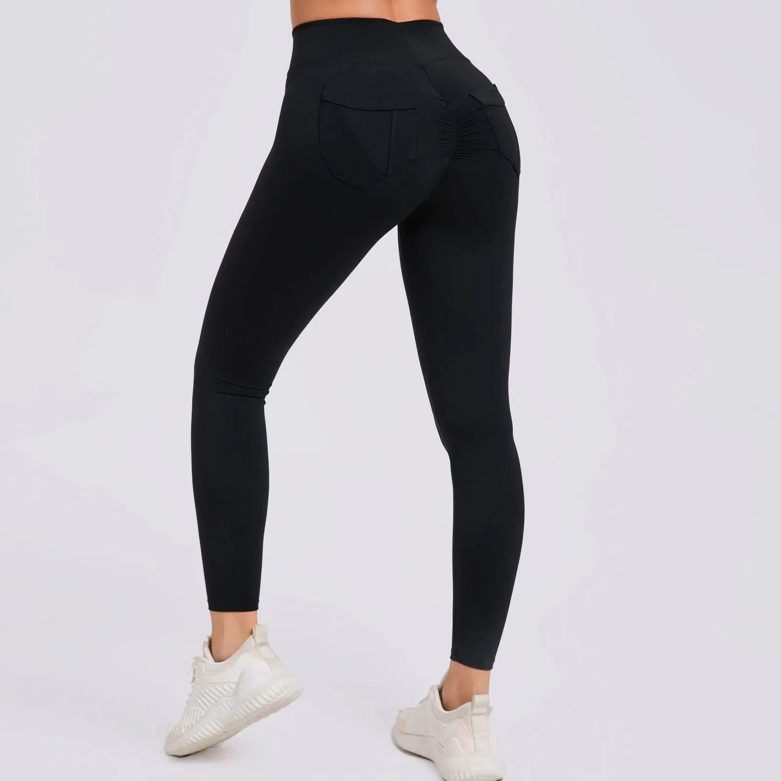 Running Nude Feel Quick Drying Fitness Pants Breathable Pocket Tight Sports Pants High Waist Hip Lift Yoga Pants