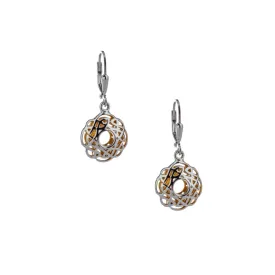 Silver with 22k Gold Gilding Window to the Soul Scalloped Earrings