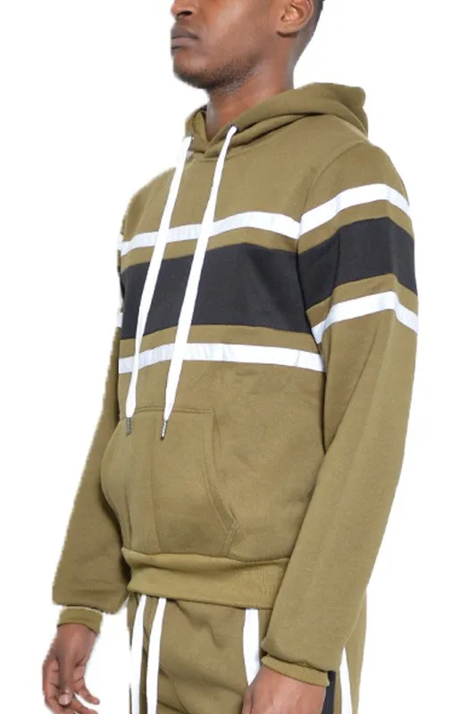 TEEK - MENS THREE STRIPE PULLOVER HOODIE